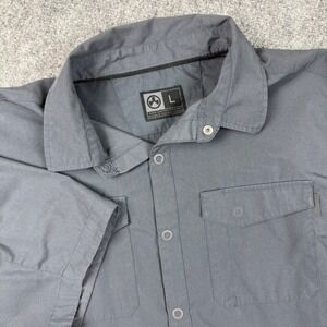 Magpul Industries Short Sleeve Button Up Shirt Mens L Gray Tactical